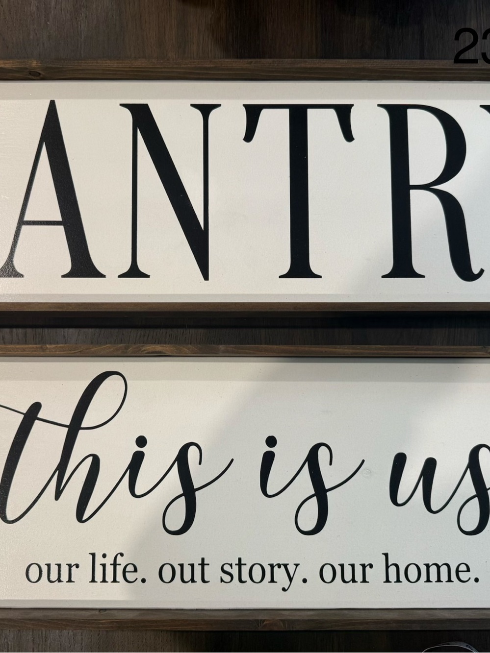 Farmhouse Wall Sign - Black on White 'this is us' and pantry